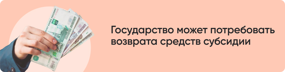 Государство может потребовать возврата средств субсидии