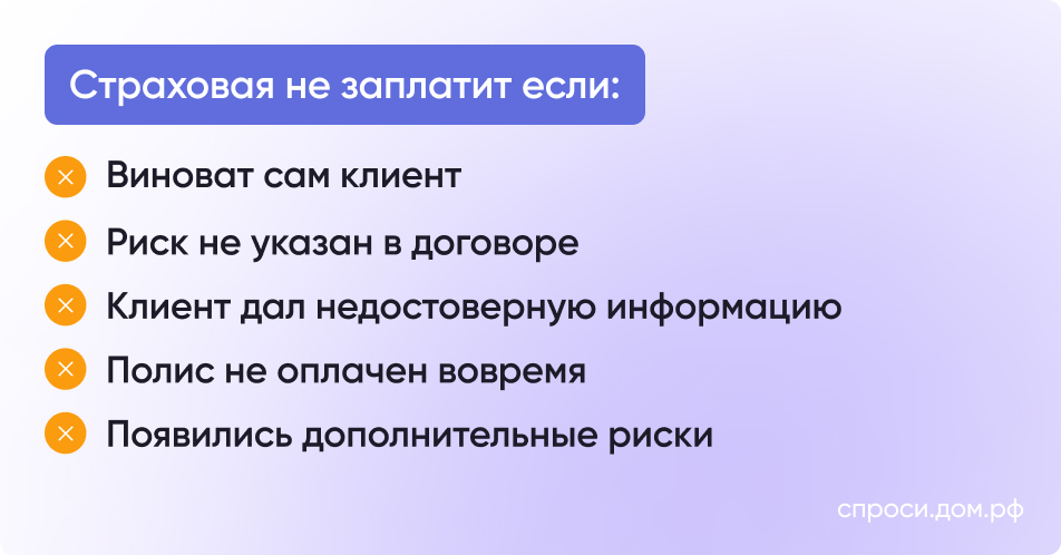 Страховая не заплатит, если