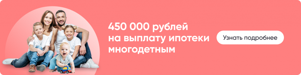 450 000 многодетным семьям