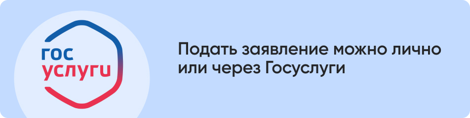 Подать заявление можно лично или через Госуслуги